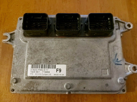 TESTED WORKING HONDA JAZZ ENGINE ECU CONTROL UNIT 37820-RB0-E17 F9