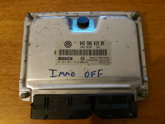 PLUG & GO SKODA FABIA 1.4 TDI ENGINE ECU 0281011412 045906019BM IMMO OFF