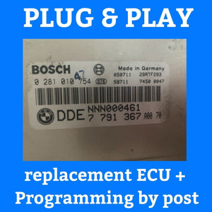 PLUG & PLAY BMW ECU 0281010754 DDE7791367 +PROGRAMMING BY POST